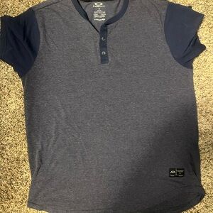 Oakley Navy and Blue Henley Shirt